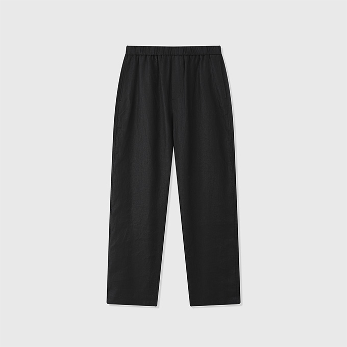 loro piana marlyn pure linen straight leg casual trousers